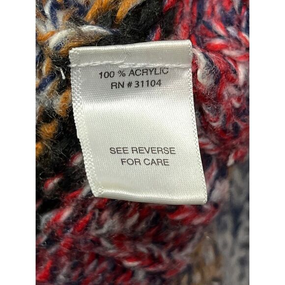 NEW DIRECTIONS Sweater Womens medium striped turtleneck long‎ Open knit - Picture 4 of 5